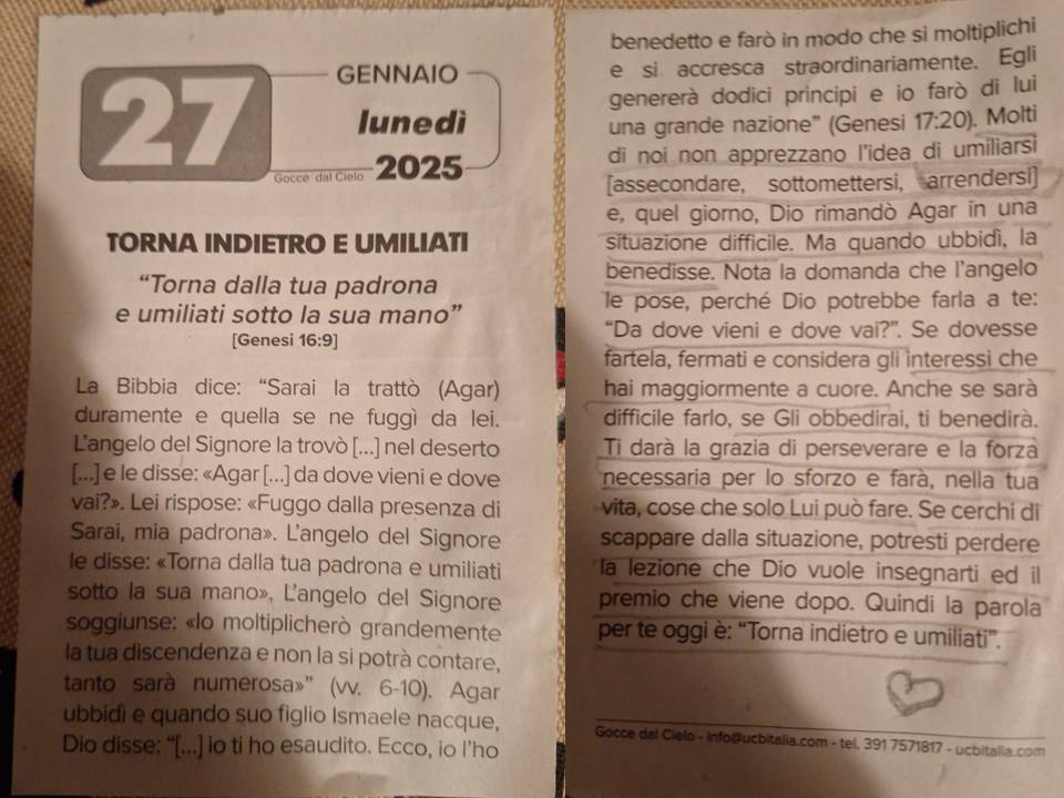 Meditazione 27.01